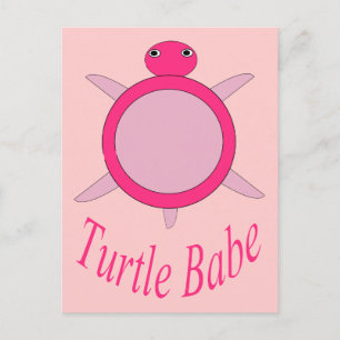 Cute Roze Schildpad Babe Ansichtkaart Briefkaart