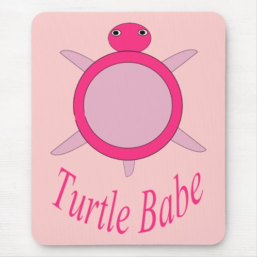 Cute Roze Schildpad Babe Muismat (Voorkant)