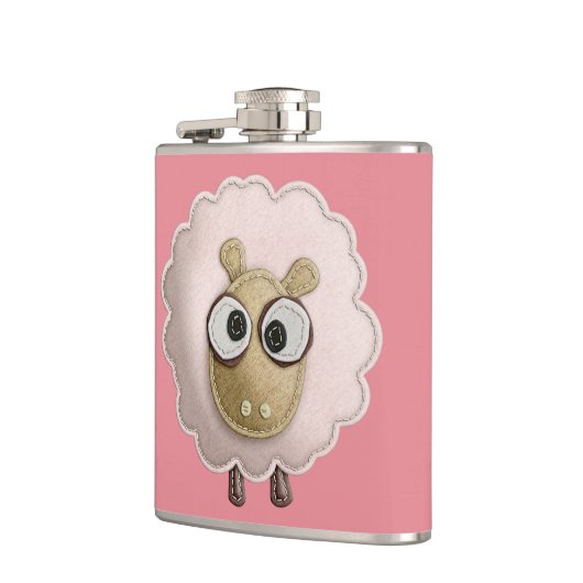 Cute roze Sheep Faux Felt Heupfles (Links)