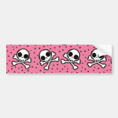 Cute Roze Skull Bumpersticker (Voorkant)