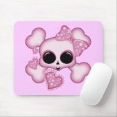 Cute Roze Skull Muismat (Met muis)