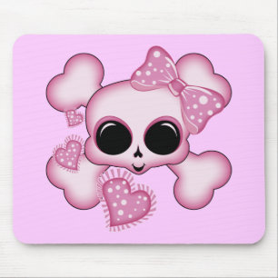 Cute Roze Skull Muismat