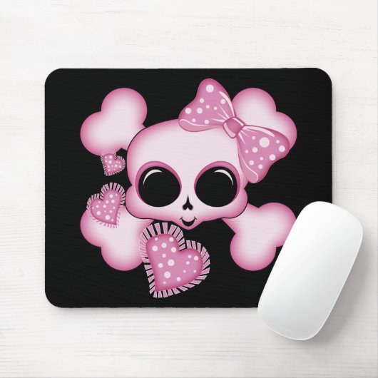 Cute Roze Skull Muismat (Met muis)