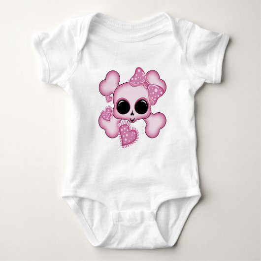 Cute Roze Skull Romper (Voorkant)