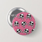 Cute Roze Skull Ronde Button 5,7 Cm (Voorkant /achterkant)