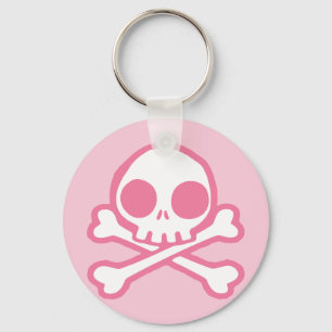 Cute Roze Skull Sleutelhanger