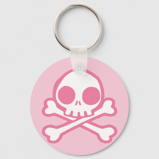 Cute Roze Skull Sleutelhanger (Voorkant)