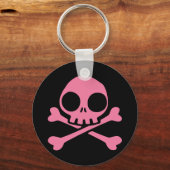 Cute Roze Skull Sleutelhanger (Voorkant)