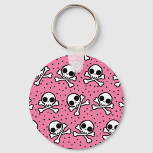Cute Roze Skull Sleutelhanger