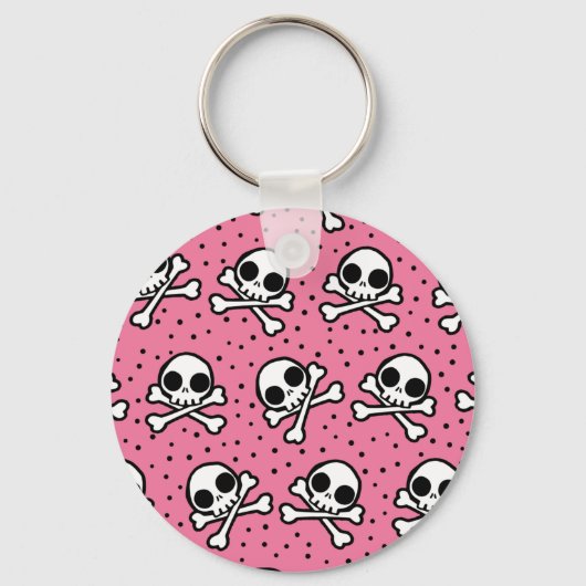 Cute Roze Skull Sleutelhanger (Voorkant)