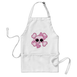 Cute Roze Skull Standaard Schort