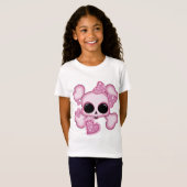 Cute Roze Skull T-shirt (Voorkant volledig)