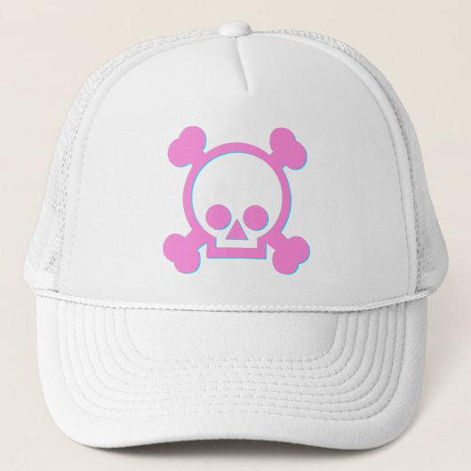 Cute Roze Skull Trucker Pet (Voorkant)