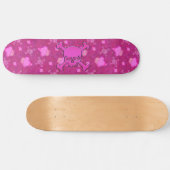 Cute roze Skulls & Cupcakes Skateboard (Horizontaal)