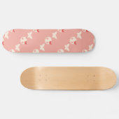 Cute Roze Skulls Persoonlijk Skateboard (Horizontaal)