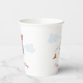 Cute Roze Sneeuwman Marshmallows Papieren Bekers (Links)