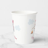 Cute Roze Sneeuwman Marshmallows Papieren Bekers (Rechts)