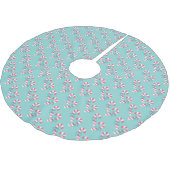 Cute roze snoeppatroon - Aqua Blue Kerstmis Kerstboom Rok (Gekanteld)