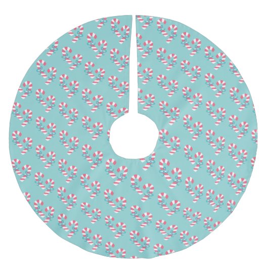 Cute roze snoeppatroon - Aqua Blue Kerstmis Kerstboom Rok (Voorkant)
