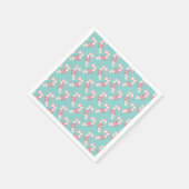 Cute roze snoeppatroon - Aqua Blue Kerstmis Servet (Hoek)