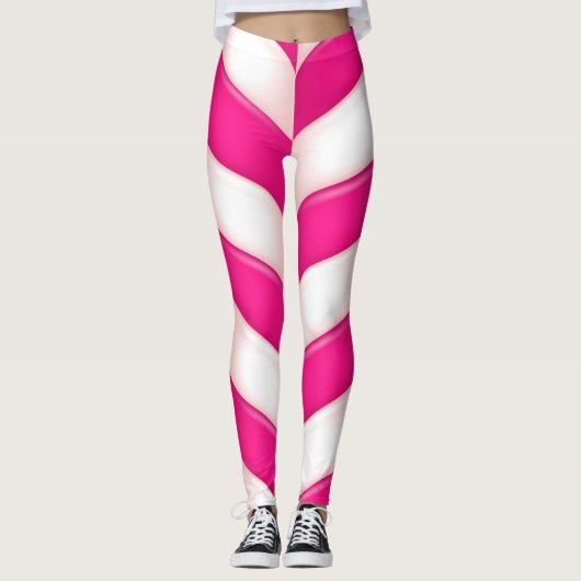 Cute roze snoeprietpatroon leggings (Voorkant)