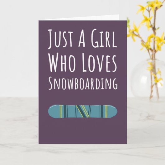 Cute Roze Snowboard Kaarten Voor Meisjes Winterspo (Gele Bloem)