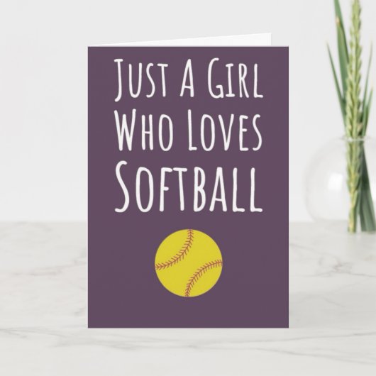 Cute Roze Softbal Kaarten Sport Meisje Speler Kind (Voorkant)