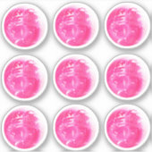 Cute Roze Spiegelbal 9 Sticker Set (Voorkant)