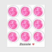 Cute Roze Spiegelbal 9 Sticker Set (Vel)