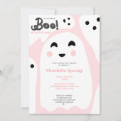 Cute roze spoken Halloween boe baby shower Kaart (Voorkant)