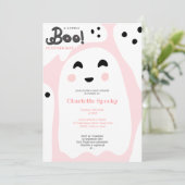 Cute roze spoken Halloween boe baby shower Kaart (Staand voorkant)