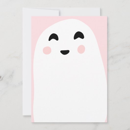 Cute roze spoken Halloween boe baby shower Kaart (Achterkant)