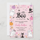 Cute roze spoken Halloween boe baby shower Kaart (Voorkant)
