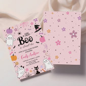 Cute roze spoken Halloween boe baby shower Kaart