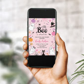 Cute roze spoken Halloween boe baby shower Kaart