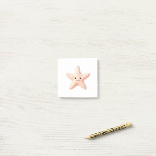 Cute roze Starfish Post-it® Notes (Op bureau)