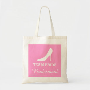 Cute roze stiletto high heel shoe bruiloft canvas  tote bag