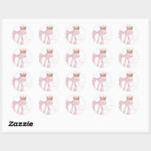 Cute Roze Strik 1e Verjaardag Ronde Sticker (Vel)