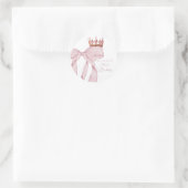 Cute Roze Strik 1e Verjaardag Ronde Sticker (Tas)