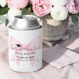 Cute Roze Strik Afstudeerhoed Afgestudeerde Blikjeskoeler