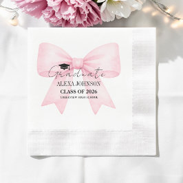 Cute Roze Strik Afstudeerhoed Afstuderen Servet