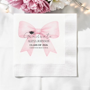 Cute Roze Strik Afstudeerhoed Afstuderen Servet