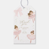 Cute Roze Strik Ballerina Verjaardag Bedankt Favor Cadeaulabel (Voorkant)