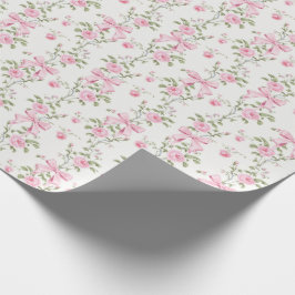 Cute Roze Strik Bloem Coquette Cadeaupapier