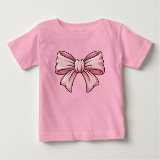 Cute Roze Strik Coquette Baby T-Shirt