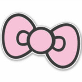 Cute Roze Strik Fantasievolle Verjaardagsfeestje Sticker (Voorkant)