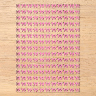 Cute Roze Strik Lint Ontwerp – Meisjesachtige Kawa Acryl Uitnodigingen