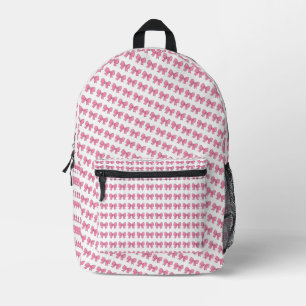 Cute Roze Strik Lint Ontwerp – Meisjesachtige Kawa Bedrukte Rugzak
