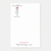 Cute Roze Strikje Grijs en Wit Vlecht Haarstyling Post-it® Notes (Voorkant)