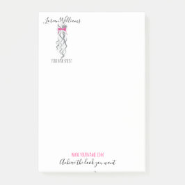Cute Roze Strikje Grijs en Wit Vlecht Haarstyling Post-it® Notes
